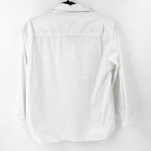 ✅ TEXTILE BY ELIZABETH AND JAMES WHITE BUTTON FRONT TOP SIZE LARGE - Picture 5 of 5